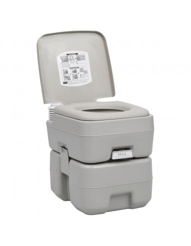 WC Portatile per Campeggio Grigio 20+10 L