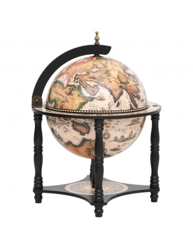 Bar a Globo Portavini Nero in Legno Massello di Eucalipto