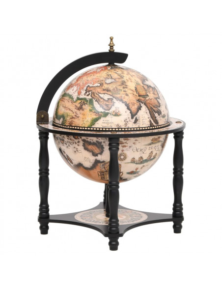 Bar a Globo Portavini Nero in Legno Massello di Eucalipto