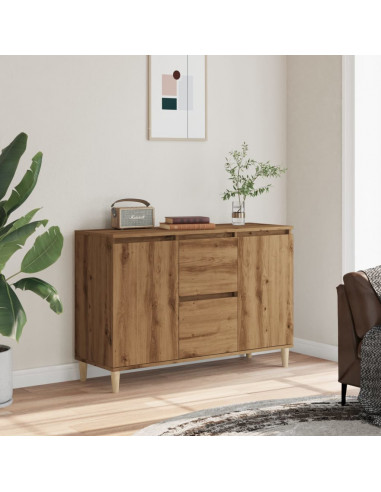 Credenza Rovere Artigianale 102x35x70 cm in Legno Multistrato