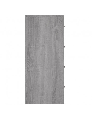 Credenza con 4 Cassetti 60x30,5x71 cm Grigio sonoma
