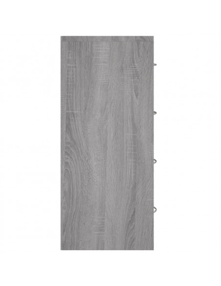 Credenza con 4 Cassetti 60x30,5x71 cm Grigio sonoma