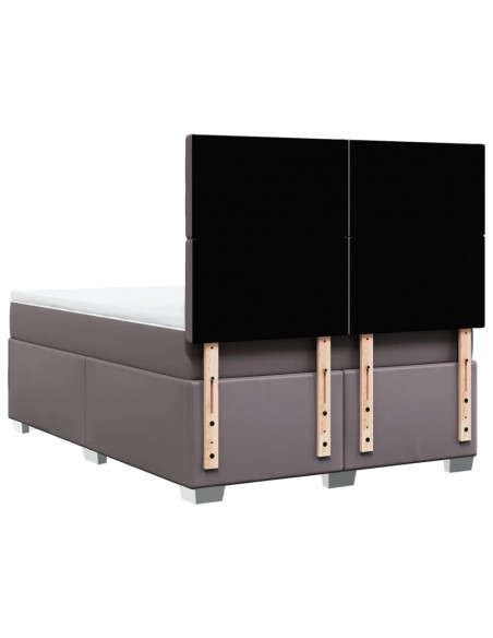 Giroletto a Molle con Materasso Grigio 140x200 cm in Similpelle