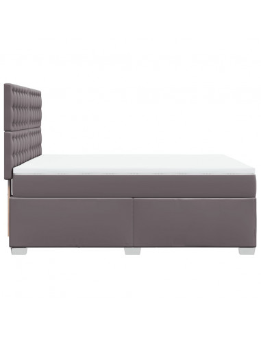 Giroletto a Molle con Materasso Grigio 140x200 cm in Similpelle