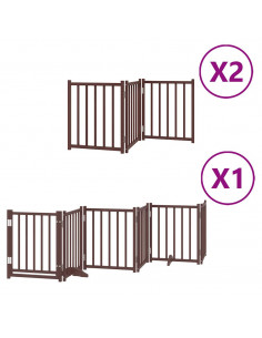 Cancello Cani Porta Pieghevole Marrone 12 Pannelli 600cm Pioppo 2