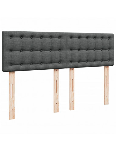 Giroletto a Molle con Materasso Grigio Scuro 140x200cm Tessuto