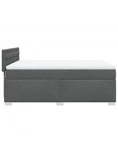 Giroletto a Molle con Materasso Grigio Scuro 140x200cm Tessuto