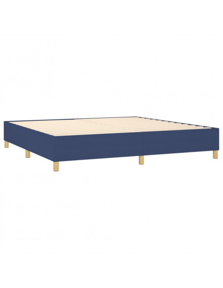 Giroletto a Molle con Materasso Blu 200x200 cm in Tessuto