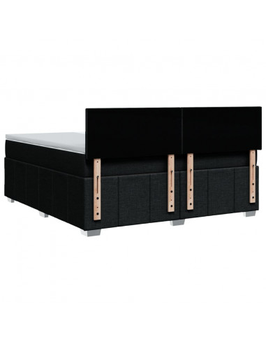 Giroletto a Molle con Materasso Nero 180x200 cm in Tessuto