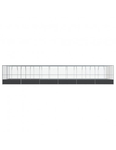 Voliera con Estensione Argento 1246x414x212 cm in Acciaio