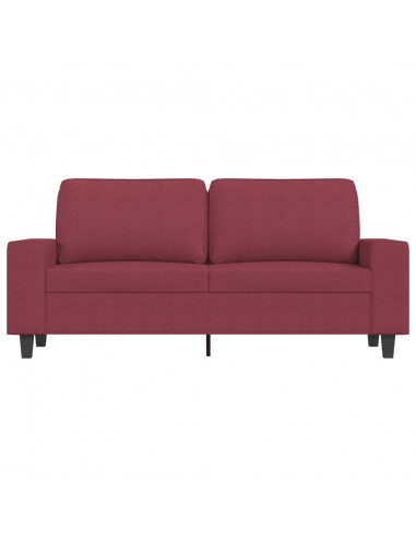 Divano a 2 Posti Rosso Vino 140 cm in Tessuto