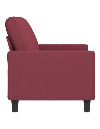 Divano a 2 Posti Rosso Vino 140 cm in Tessuto