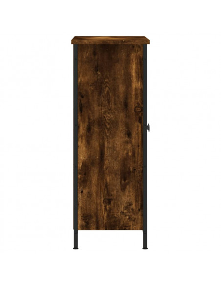 Credenza Rovere Fumo 70x30x80 cm in Legno Multistrato