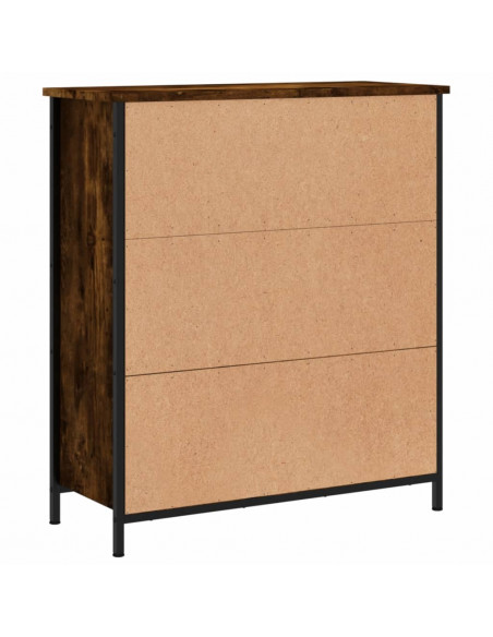 Credenza Rovere Fumo 70x30x80 cm in Legno Multistrato