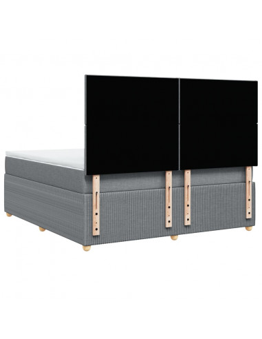 Giroletto a Molle con Materasso Grigio Chiaro180x200 cm Tessuto