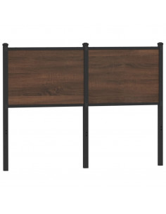 Testiera Rovere Marrone 120 cm in Legno Multistrato e Acciaio 2