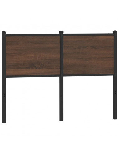 Testiera Rovere Marrone 120 cm in Legno Multistrato e Acciaio