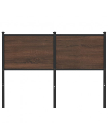 Testiera Rovere Marrone 120 cm in Legno Multistrato e Acciaio