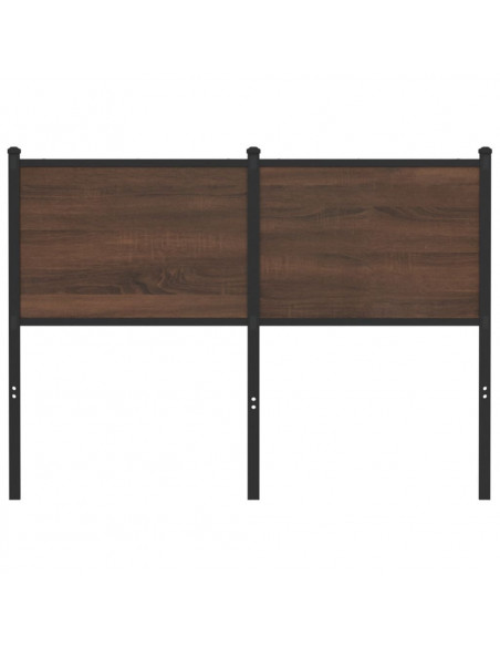 Testiera Rovere Marrone 120 cm in Legno Multistrato e Acciaio