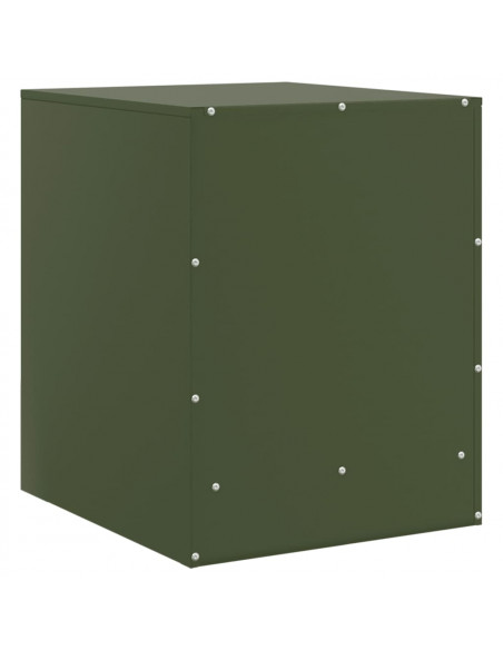 Comodini 2 pz Verde Oliva 34,5x39x44 cm in Acciaio