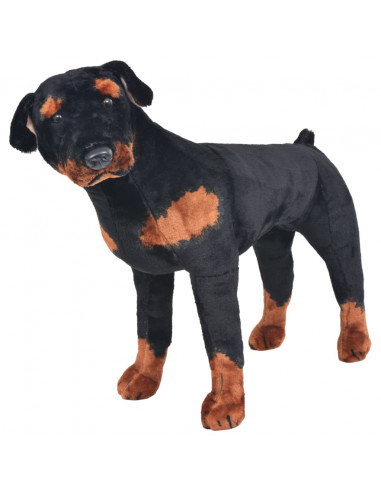 Cane Rottweiler in Peluche in Piedi Nero e Marrone XXL