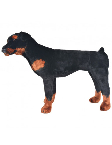 Cane Rottweiler in Peluche in Piedi Nero e Marrone XXL