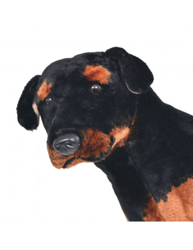 Cane Rottweiler in Peluche in Piedi Nero e Marrone XXL