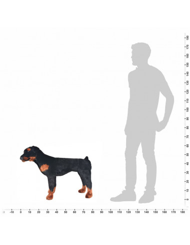 Cane Rottweiler in Peluche in Piedi Nero e Marrone XXL