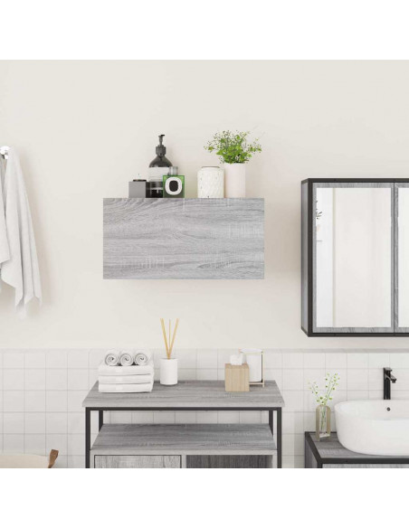 Armadietto Bagno Grigio Sonoma 60x25x30 cm in Legno Multistrato