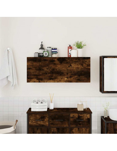 Armadietto Bagno Rovere Fumo 100x25x40 cm in Truciolato