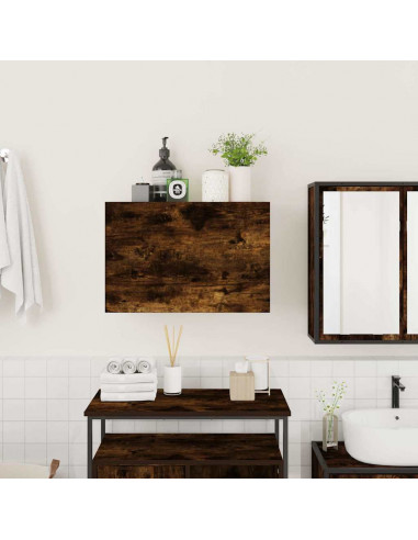 Armadietto Bagno Rovere Fumo 60x25x40 cm in Legno Multistrato