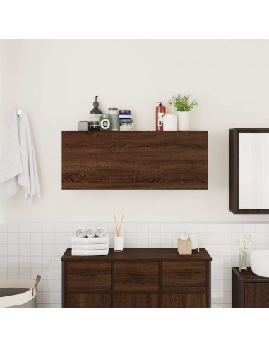 Armadietto Bagno Rovere Marrone 100x25x40 cm in Truciolato
