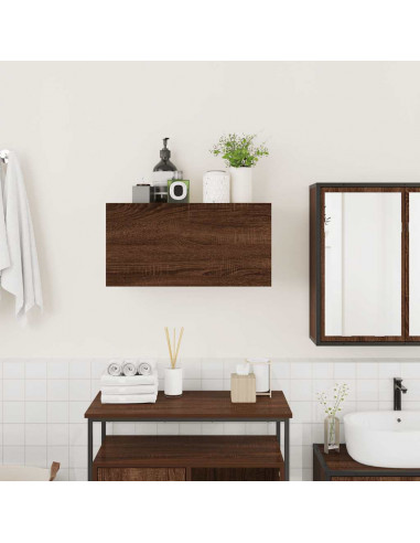 Armadietto Bagno Rovere Marrone 60x25x30cm in Legno Multistrato