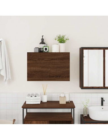 Armadietto Bagno Rovere Marrone 60x25x40cm in Legno Multistrato