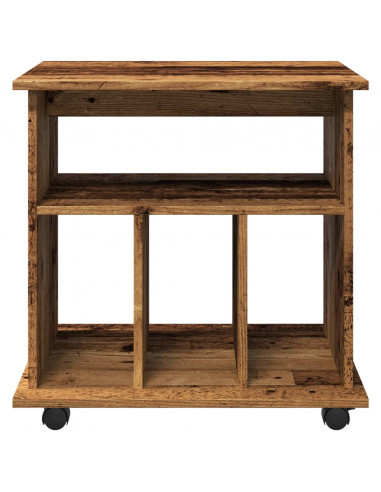 Armadietto con Ruote Legno Antico 60x45x60 cm Legno Multistrato