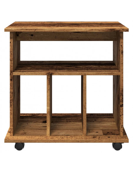 Armadietto con Ruote Legno Antico 60x45x60 cm Legno Multistrato