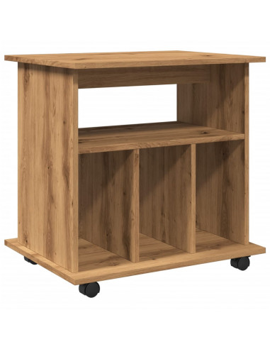 Armadietto con Ruote Rovere Artigianale 60x45x60 cm Truciolato