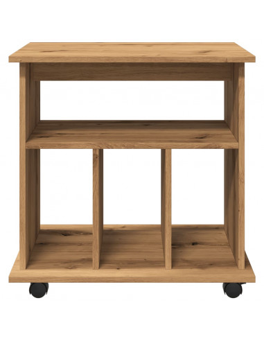 Armadietto con Ruote Rovere Artigianale 60x45x60 cm Truciolato