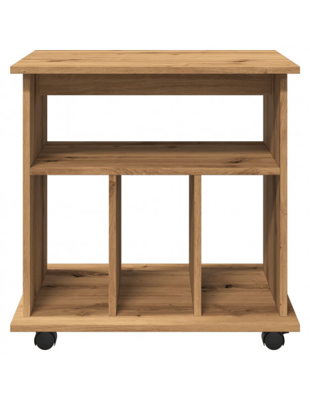 Armadietto con Ruote Rovere Artigianale 60x45x60 cm Truciolato