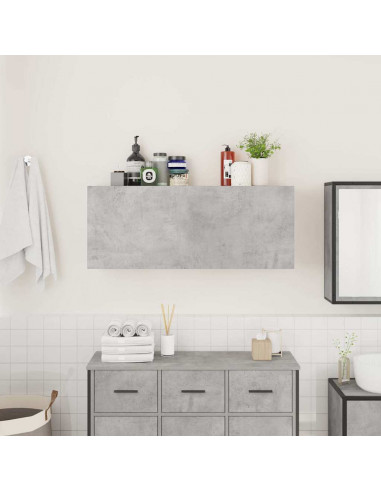 Armadietto da Bagno Grigio Cemento 100x25x40 cm in Truciolato