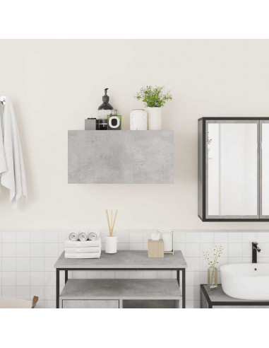 Armadietto da Bagno Grigio Cemento 60x25x30 cm in Truciolato