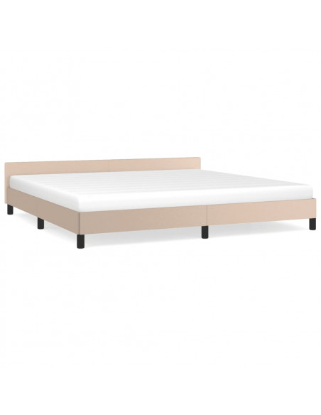 Giroletto con Testiera Cappuccino 200x200 cm in Similpelle