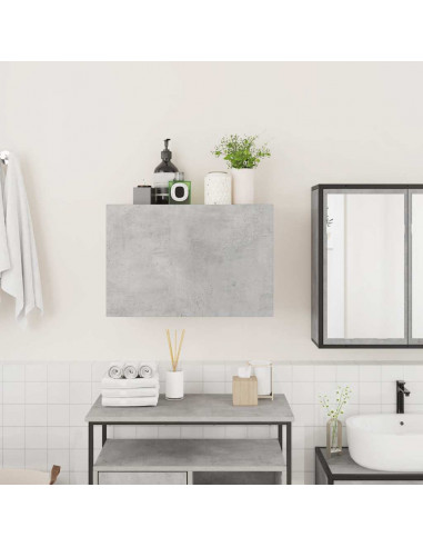 Armadietto da Bagno Grigio Cemento 60x25x40 cm in Truciolato