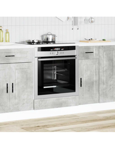 Armadio per Forno Porto Grigio Cemento in Legno Multistrato