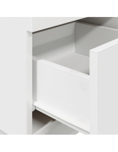 Comodini 2 pz con 2 Cassetti Bianchi 36x36x68 cm