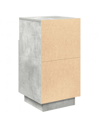 Comodini 2 pz con 2 Cassetti Grigio Cemento 36x36x68 cm