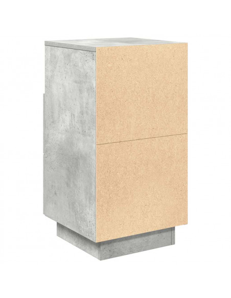 Comodini 2 pz con 2 Cassetti Grigio Cemento 36x36x68 cm