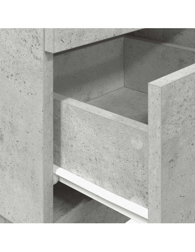 Comodini 2 pz con 2 Cassetti Grigio Cemento 36x36x68 cm