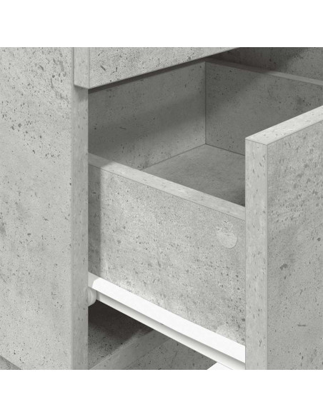 Comodini 2 pz con 2 Cassetti Grigio Cemento 36x36x68 cm