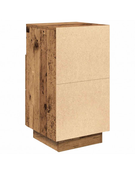 Comodini 2 pz con 2 Cassetti Legno Antico 36x36x68 cm